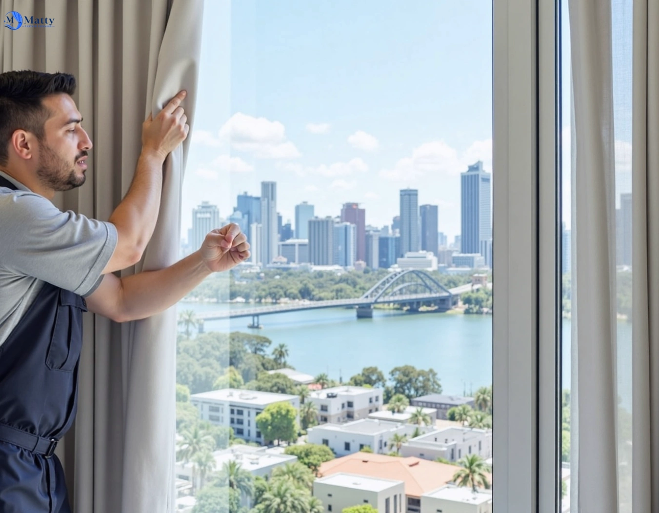 Professional curtain steam cleaning service yamanto QLD by Matty Curtain Cleaning